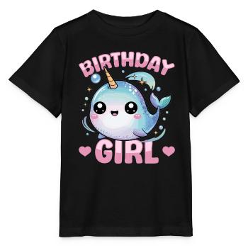 Narwhal Chibi Kawaii - Stanley/Stella Kinder T-Shirt MINI CREATOR  - Schwarz - Vorne - Mikhail (115cm)