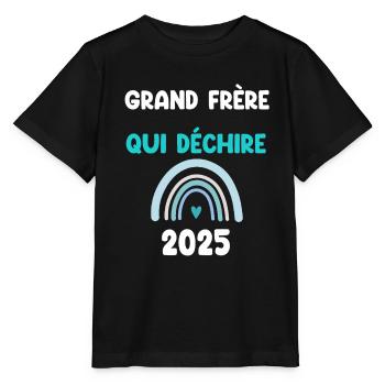 2025 grand frère qui déchire annonce grossesse - T-shirt bio MINI CREATOR Stanley/Stella Enfant - noir - Devant - Mikhail (115cm)
