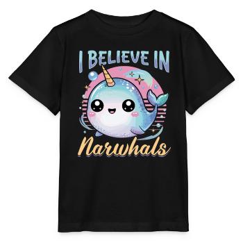 Narwhal Chibi Kawaii - Stanley/Stella Kinder T-Shirt MINI CREATOR  - Schwarz - Vorne - Mikhail (115cm)