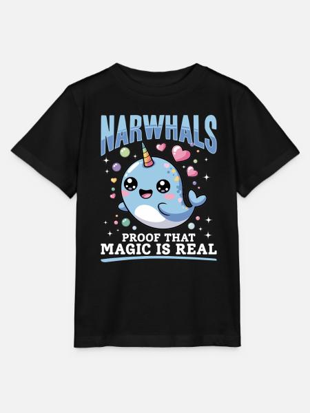 Narwhal Chibi Kawaii - Stanley/Stella Kinder T-Shirt MINI CREATOR - Schwarz