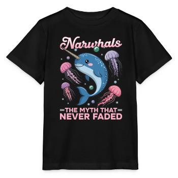 Narval Chibi Kawaii - T-shirt bio MINI CREATOR Stanley/Stella Enfant - noir - Devant - Mikhail (115cm)