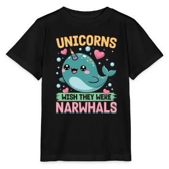 Narwhal Chibi Kawaii - Stanley/Stella Kinder T-Shirt MINI CREATOR  - Schwarz - Vorne - Mikhail (115cm)