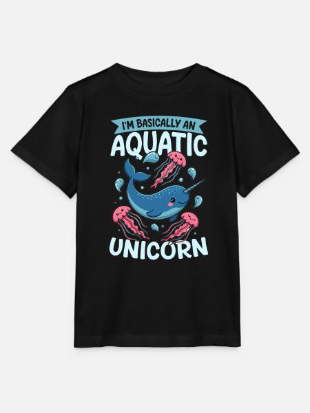 Narwhal Chibi Kawaii - Stanley/Stella Kinder T-Shirt MINI CREATOR - Schwarz