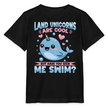 Narwhal Chibi Kawaii - Stanley/Stella MINI CREATOR Kids’ T-Shirt - black - Front - Mikhail (115cm)