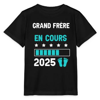 grand frère 2025 en cours annonce grossesse - T-shirt bio MINI CREATOR Stanley/Stella Enfant - noir - Devant - Mikhail (115cm)