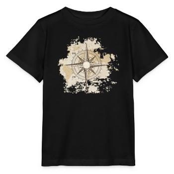 Boussole de carte de l’Ancien Monde en lambeaux - T-shirt bio MINI CREATOR Stanley/Stella Enfant - noir - Devant - Mikhail (115cm)