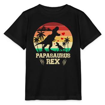 Papasaurus Rex - Stanley/Stella MINI CREATOR Kids’ T-Shirt - black - Front - Mikhail (115cm)