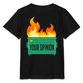 Ihre Meinung Müllcontainer Feuer - Stanley/Stella Kinder T-Shirt MINI CREATOR  - Schwarz - Vorne - Mikhail (115cm)