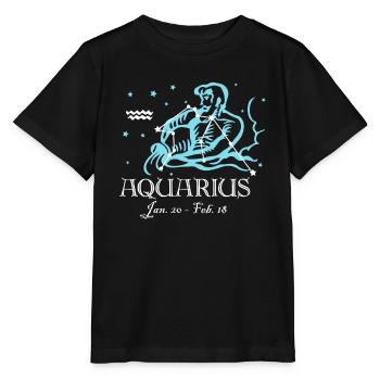 Wassermann der Wasserträger Konstellation - Stanley/Stella Kinder T-Shirt MINI CREATOR  - Schwarz - Vorne - Mikhail (115cm)