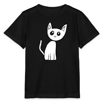 Chat rose animal animal mignon - T-shirt bio MINI CREATOR Stanley/Stella Enfant - noir - Devant - Mikhail (115cm)