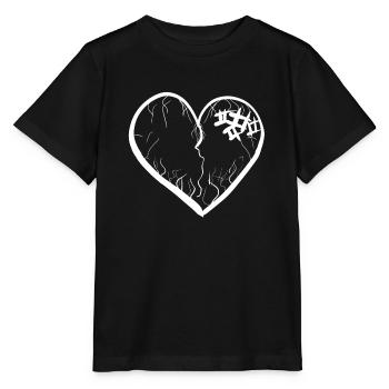 herz symbol gebrochen narben - Stanley/Stella Kinder T-Shirt MINI CREATOR  - Schwarz - Vorne - Mikhail (115cm)