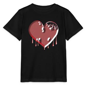 herz symbol gebrochen rot narben - Stanley/Stella Kinder T-Shirt MINI CREATOR  - Schwarz - Vorne - Mikhail (115cm)