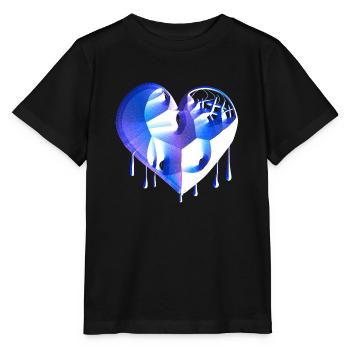 herz symbol gebrochen blau narben - Stanley/Stella Kinder T-Shirt MINI CREATOR  - Schwarz - Vorne - Mikhail (115cm)