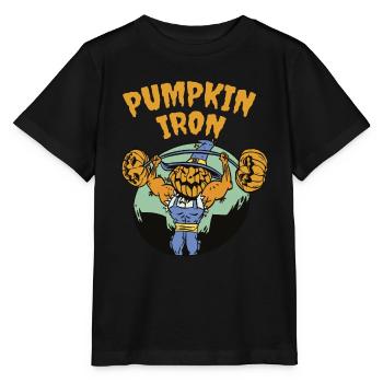 Pumpkin Iron - Halloween Wortwitz - Stanley/Stella Kinder T-Shirt MINI CREATOR  - Schwarz - Vorne - Mikhail (115cm)