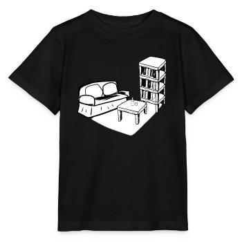 Wohnen Symbol Tisch Sofa Wohnzimmer regal - Stanley/Stella Kinder T-Shirt MINI CREATOR  - Schwarz - Vorne - Mikhail (115cm)
