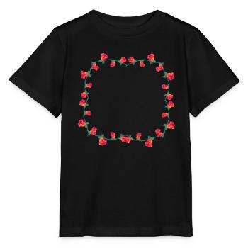 Cadre Rose Fleur Rose Fleurs Carré - T-shirt bio MINI CREATOR Stanley/Stella Enfant - noir - Devant - Mikhail (115cm)