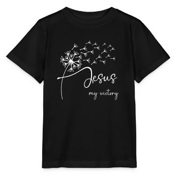 Jesus, my victory has a chic dandelion graphic des - Stanley/Stella MINI CREATOR Kids’ T-Shirt - black - Front - Mikhail (115cm)