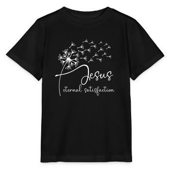 Jesus, eternal satisfaction has a chic dandelion g - Stanley/Stella MINI CREATOR Kids’ T-Shirt - black - Front - Mikhail (115cm)
