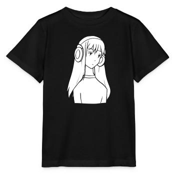 Casque Fille Manga Anime - T-shirt bio MINI CREATOR Stanley/Stella Enfant - noir - Devant - Mikhail (115cm)