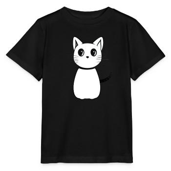 Dessin animé chat anime animal - T-shirt bio MINI CREATOR Stanley/Stella Enfant - noir - Devant - Mikhail (115cm)