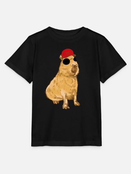 Cool Capybara - Wasserschwein - Cappy - Stanley/Stella T-shirt MINI CREATOR til børn - sort
