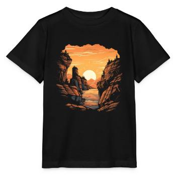 Randonneur Scout Camping Randonnée Alpinisme - T-shirt bio MINI CREATOR Stanley/Stella Enfant - noir - Devant - Mikhail (115cm)