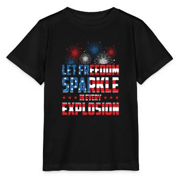 USA Unabhängigkeit Patriotische amerikanische - Stanley/Stella Kinder T-Shirt MINI CREATOR  - Schwarz - Vorne - Mikhail (115cm)