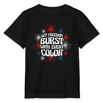 USA Unabhängigkeit Patriotische amerikanische - Stanley/Stella Kinder T-Shirt MINI CREATOR  - Schwarz - Vorne - Mikhail (115cm)