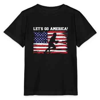 USA Unabhängigkeit Amerikanische Flagge Freiheit - Stanley/Stella Kinder T-Shirt MINI CREATOR  - Schwarz - Vorne - Mikhail (115cm)