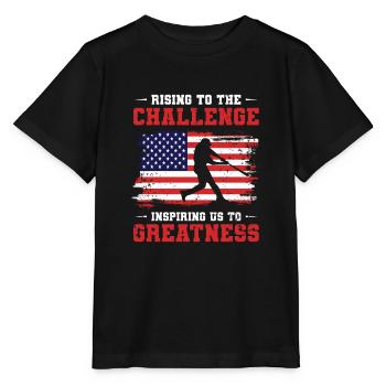 USA Unabhängigkeit Amerikanische Flagge Freiheit - Stanley/Stella Kinder T-Shirt MINI CREATOR  - Schwarz - Vorne - Mikhail (115cm)