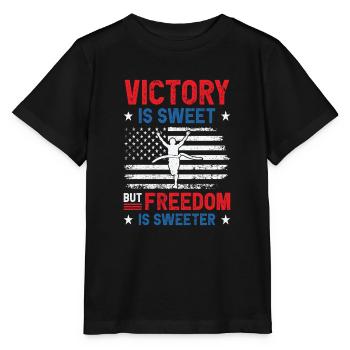 USA Unabhängigkeit Amerikanische Flagge Freiheit - Stanley/Stella Kinder T-Shirt MINI CREATOR  - Schwarz - Vorne - Mikhail (115cm)