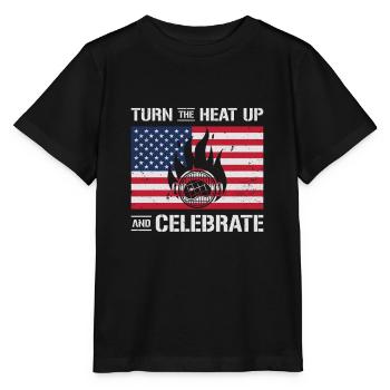 USA Unabhängigkeit Barbecue Amerikanische Flagge - Stanley/Stella Kinder T-Shirt MINI CREATOR  - Schwarz - Vorne - Mikhail (115cm)