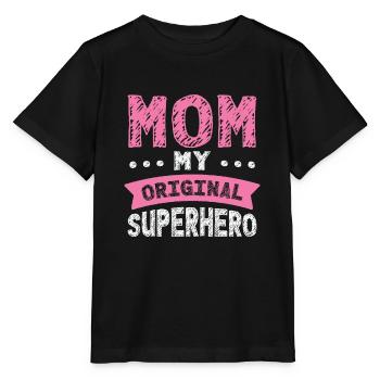 Fête des mères Super Mama Super-héroïne Mamie Héroïne - T-shirt bio MINI CREATOR Stanley/Stella Enfant - noir - Devant - Mikhail (115cm)