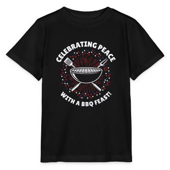 USA Unabhängigkeit Barbecue Amerikanische Flagge - Stanley/Stella Kinder T-Shirt MINI CREATOR  - Schwarz - Vorne - Mikhail (115cm)