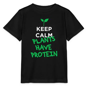 Ruhe bewahren Pflanzen haben Protein vegan - Stanley/Stella Kinder T-Shirt MINI CREATOR  - Schwarz - Vorne - Mikhail (115cm)