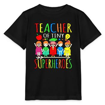 Premier jour de l’enseignant de minuscules super-héros - T-shirt bio MINI CREATOR Stanley/Stella Enfant - noir - Devant - Mikhail (115cm)