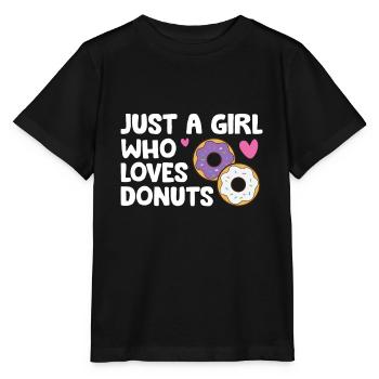 Nur ein Mädchen, das Donuts liebt Donut Essen Donut - Stanley/Stella Kinder T-Shirt MINI CREATOR  - Schwarz - Vorne - Mikhail (115cm)
