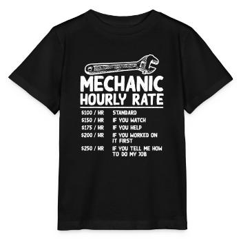 Mechaniker Stundensatz Lustiges Auto Motorrad Arbeit - Stanley/Stella Kinder T-Shirt MINI CREATOR  - Schwarz - Vorne - Mikhail (115cm)