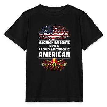 Mazedonischer Amerikanischer Patriot USA - Stanley/Stella Kinder T-Shirt MINI CREATOR  - Schwarz - Vorne - Mikhail (115cm)