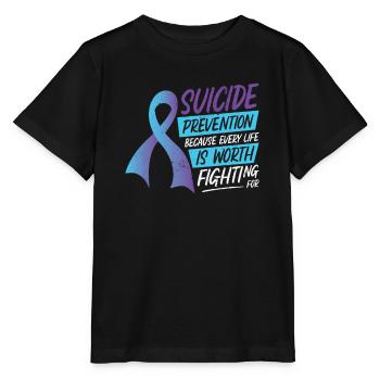 Mental Health Support Week Suicide Prevention - Stanley/Stella MINI CREATOR Kids’ T-Shirt - black - Front - Mikhail (115cm)