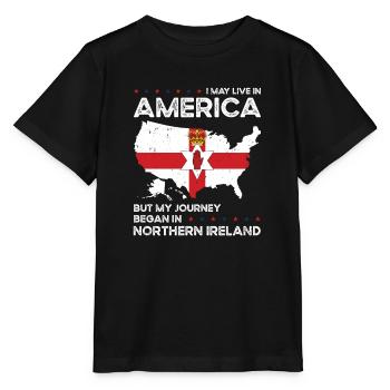 Geboren in Nordirland Nordirland Amerikaner USA - Stanley/Stella Kinder T-Shirt MINI CREATOR  - Schwarz - Vorne - Mikhail (115cm)