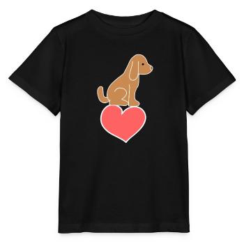 Coeur De Chien Symbole Animal Amour Animal - T-shirt bio MINI CREATOR Stanley/Stella Enfant - noir - Devant - Mikhail (115cm)