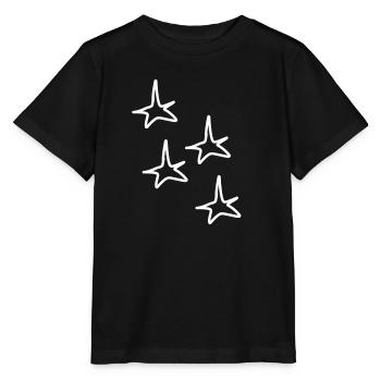 Four Star Star Symbol Shapes - Stanley/Stella MINI CREATOR Kids’ T-Shirt - black - Front - Mikhail (115cm)
