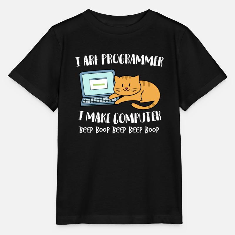 I Are Programmer Computer Lustige Katze Beep Boop - Stanley/Stella Kinder T-Shirt MINI CREATOR  - Schwarz