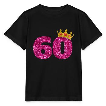 Glitter 1960 60 Jahre Geburtstag Pailletten Krone - Stanley/Stella Kinder T-Shirt MINI CREATOR  - Schwarz - Vorne - Mikhail (115cm)