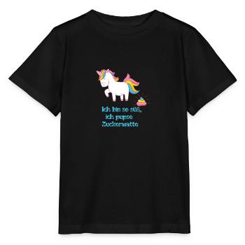 Zuckerwatte Einhorn - Stanley/Stella Kinder T-Shirt MINI CREATOR  - Schwarz - Vorne - Mikhail (115cm)