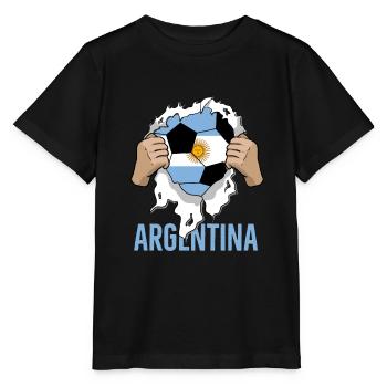 Argentine Football Cadeau Argentine Fan - T-shirt bio MINI CREATOR Stanley/Stella Enfant - noir - Devant - Mikhail (115cm)