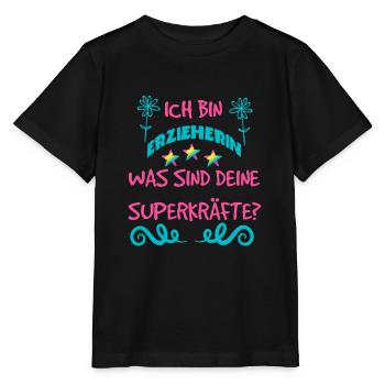 Erzieherin mit Superkräften - Stanley/Stella Kinder T-Shirt MINI CREATOR  - Schwarz - Vorne - Mikhail (115cm)