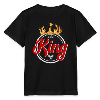 Barbecue Roi - BBQ King - T-shirt bio MINI CREATOR Stanley/Stella Enfant - noir - Devant - Mikhail (115cm)