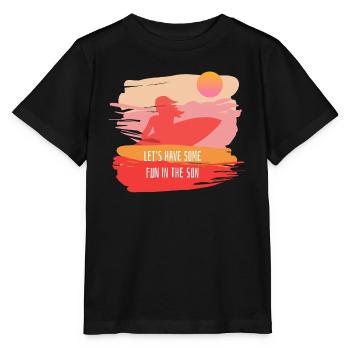 Sommer Spruch Surfen - Stanley/Stella Kinder T-Shirt MINI CREATOR  - Schwarz - Vorne - Mikhail (115cm)